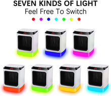 Carica l&#39;immagine nel visualizzatore di Gallery, Termoventilatore da bagno basso consumo con telecomando e timer, termoventilatore ceramica portatile elettrico 800W stufetta elettrica basso consumo Termostato con LED luci 7 colori (Giallo)
