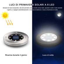 Carica l&#39;immagine nel visualizzatore di Gallery, QSSTech Luci Solari Giardino 8 LED,Luci led da 4 Pezzi Bianco Freddo