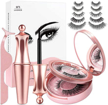 Carica l&#39;immagine nel visualizzatore di Gallery, Ciglia magnetiche, kit per ciglia e eyeliner magnetici aggiornati Aikvigss, ciglia magnetiche con eyeliner, ciglia finte 5 paia con pinzette, facili da indossare