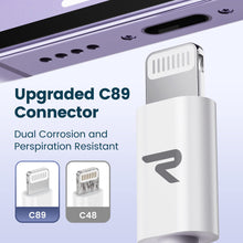 Carica l&#39;immagine nel visualizzatore di Gallery, RAMPOW Cavo iPhone, Cavo iPhone USB [Certificato Apple MFi C89], Cavo Lightning, Cavo Caricatore iphone Carica Rapida Compatibile per iPhone 14/13/12/11/Pro Max/X/XS/XS Max/XR, iPad - Bianco/1M