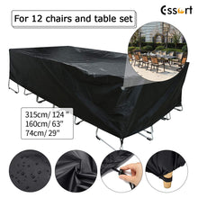 Carica l&#39;immagine nel visualizzatore di Gallery, ESSORT Copertura Tavolo Esterno 315x160x74cm 315x160x74cm, Nero - Ilgrandebazar