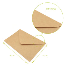 Carica l&#39;immagine nel visualizzatore di Gallery, Japun - Buste (100 pezzi) in carta kraft vintage/senza C6 - 163 x 112 mm - Ilgrandebazar