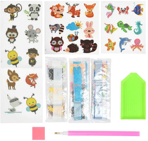 “N/A” 29 Pezzi 5D Pittura Diamante Diamante Adesivo Kit Animale per Bambini Diamante Kit da Colorare per Numero Pittura Puzzle Puzzle Adesivi per Notebook/Telefono/Tazza