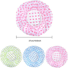 Carica l'immagine nel visualizzatore di Gallery, Jinlaili 6 Pezzi Cuffie Doccia, Cuffia da Bagno in Plastica, Riutilizzabile Impermeabile Cuffie Capelli, Elastica Grande Showe Caps, Cuffia Doccia con Fascia Elastica per spa salone Viaggi Casa Hotel