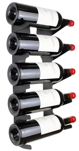 Portabottiglie in acciaio per tutti i tipi di vini, con fissaggio a Nero - Ilgrandebazar