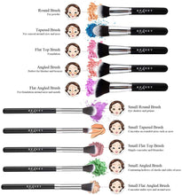 Carica l&#39;immagine nel visualizzatore di Gallery, Pennelli Make Up BEAKEY Premium synthetic pennelli trucco fondazione cipria fard, ombretto, Set di pennelli make up, kit con spugnetta e Brush Egg (10 + 2 pezzi, nero/argento)