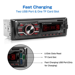 Autoradio Bluetooth, Stereo Auto Bluetooth Ricevitore, QINFOX 1 DIN, Nero - Ilgrandebazar