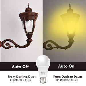 Lampadine Led Con Sensore Crepuscolare, E27 Sensor Luce di 10 W, Bianco Caldo