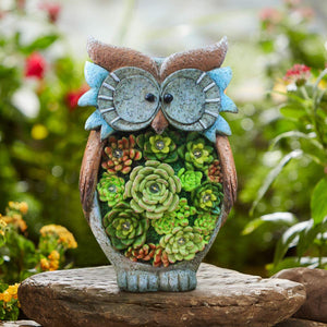 La Jolíe Muse Statua Animale Decorazione Giardino, Gufo a Luce Solare in Resina a energia Solare, Statuetta Animale Lampada Luminosa, Ornamenti da Esterno Gufo