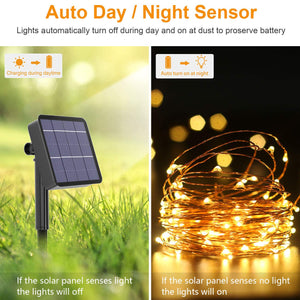 Catena Luminosa Solare, Kolpop 26M Stringa Luci Solari 240 LED / Bianco Caldo - Ilgrandebazar