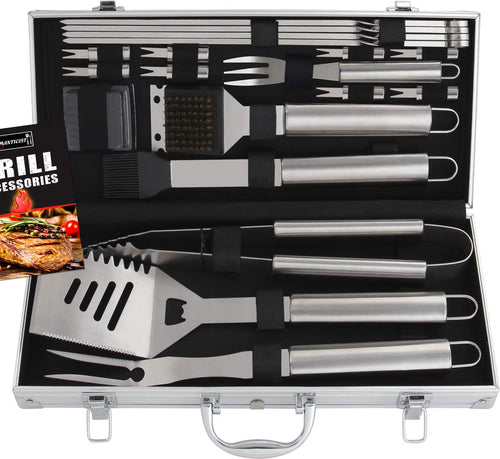 Romanticist 18 PC Kit Barbecue in Acciaio Inox - 43 x 7.75 x 17.25cm - Ilgrandebazar