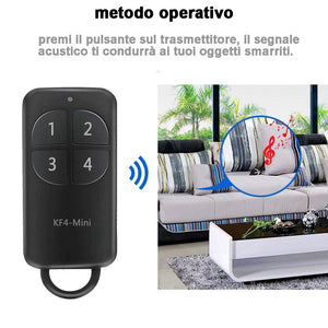 Key Finder, cercatore Chiave Portachiavi Wireless con 4 riceventi, Pet Black - Ilgrandebazar