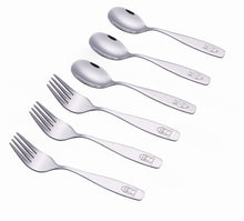 Carica l&#39;immagine nel visualizzatore di Gallery, EXZACT Bambini Posate 6 pezzi in acciaio inox/posate Cane &amp; Coniglio x 6 - Ilgrandebazar