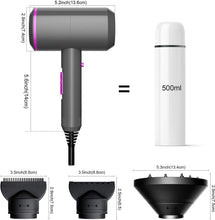 Carica l'immagine nel visualizzatore di Gallery, Fezax Asciugacapelli Ionico Professionale 2000W per Asciugatura Rapida, Potente Phon per Capelli con 2 Velocità e 3 Impostazione della Temperatura, Pulsante Caldo/Freddo