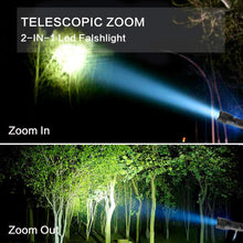 Carica l&#39;immagine nel visualizzatore di Gallery, XHP50 - Torcia LED super luminosa, 2000 lumen, ricaricabile con USB, IPX4, impermeabile, 5 modalità di luce, torcia con zoom per campeggio all&#39;aria aperta in bicicletta, con batteria 18650