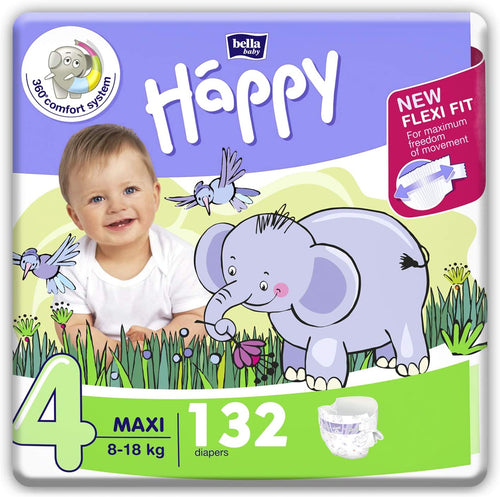 Bella Baby Happy - 132 Pannolini taglia 4 8-18kg