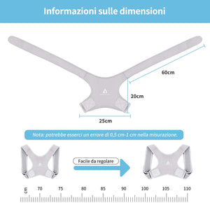 Correttore di Postura ANOOPSYCHE Supporto Postura Schiena Traspirante Regolabile, Fascia Posturale Spalle e Schiena per Donna e Uomo e Adolescenti, Posturale Correzione per Alleviare il Dolore