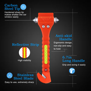 OMORC [2 Pezzi] Martello di Emergenza per Auto, Arancione - Ilgrandebazar