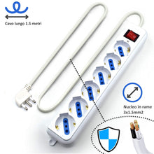 Carica l&#39;immagine nel visualizzatore di Gallery, Ewent EW3922 Multipresa Ciabatta Elettrica 6 prese bipasso ITA /Schuko, White - Ilgrandebazar