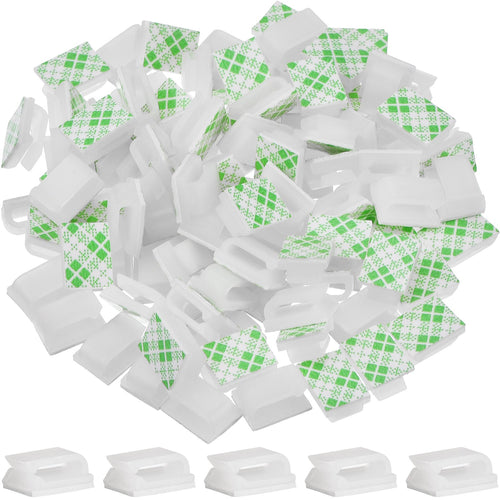 100 Pezzi Adesivo Cavo Clip Fascette Stringicavo Gestione Fascette... - Ilgrandebazar