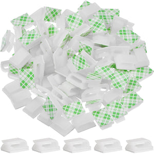 100 Pezzi Adesivo Cavo Clip Fascette Stringicavo Gestione Fascette... - Ilgrandebazar