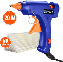 Carica l'immagine nel visualizzatore di Gallery, [50-Pezzi-Stick] Pistola Colla a Caldo,TOPELEK Mini Pistola a Caldo con 50 Pezzi Stick di Colla Alta Temperatura Pistola a Colla Grilletto Flessibile Per Fai Da Te Arti e Mestieri Progetti (20W, Blu)