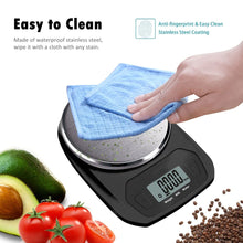 Carica l&#39;immagine nel visualizzatore di Gallery, CAMRY Bilancia da cucina digitale ultra sottile Bilancia multifunzione per cottura al forno e dieta chetogenica Misurazione precisa della graduazione in lb oz ml- NERO/Acciaio inossidabile