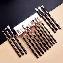 Carica l&#39;immagine nel visualizzatore di Gallery, Jessup 15Pz Pennelli Trucco Professionale Set Occhi Pearl Black &amp; Rose Gold - Ilgrandebazar