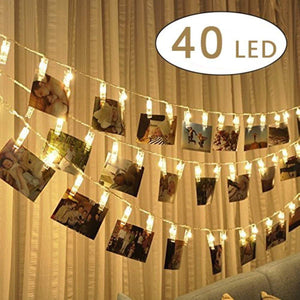 Cookey LED Foto Clip Stringa Illuminazione - 40 Clips 5M 3 AA Batterie - Ilgrandebazar