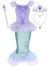 Carica l&#39;immagine nel visualizzatore di Gallery, AmzBarley Il Costume della Sirenetta Ariel Vestito vestirsi Ragazze Bambine... - Ilgrandebazar
