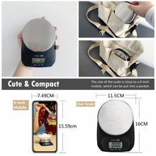 Carica l&#39;immagine nel visualizzatore di Gallery, CAMRY Bilancia da cucina digitale ultra sottile Bilancia multifunzione per cottura al forno e dieta chetogenica Misurazione precisa della graduazione in lb oz ml- NERO/Acciaio inossidabile