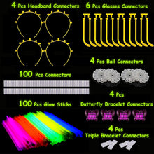 Carica l'immagine nel visualizzatore di Gallery, Kimimara Braccialetti Luminosi, Starlight Fluorescenti,100 Glowsticks Party con 122 Connettori per Creare Bracciali e Ciondoli, Giocattoli Luminosi per Illuminare Tutte le Vostre Feste 100 Set