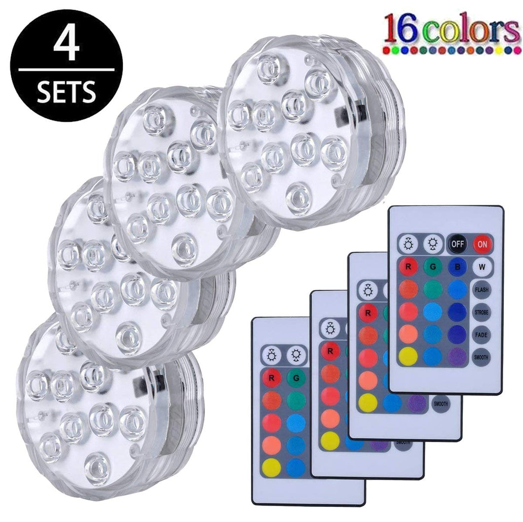 LED Sommergibili Con Telecomando 4 Pezzi,Luce 4 paquets - Ilgrandebazar