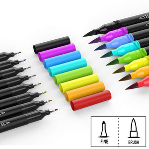 Hethrone Pennarelli Acquerello Professionali 100 Colori Brush Multicolore - Ilgrandebazar