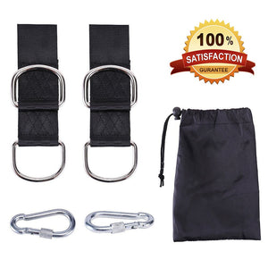 Kit Altalena albero appeso impermeabile(2 pezzi), cinghie 150 x 4.5 cm, Nero - Ilgrandebazar