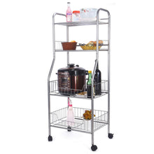 Carica l&#39;immagine nel visualizzatore di Gallery, DoubleBlack Scaffale Metallo Scaffalatura Metallica con Ruote Cucina...