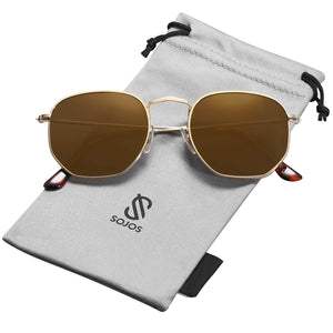 SOJOS Retro Vintage Specchio Polarizzate Lenti Poligono Protezione UV... - Ilgrandebazar
