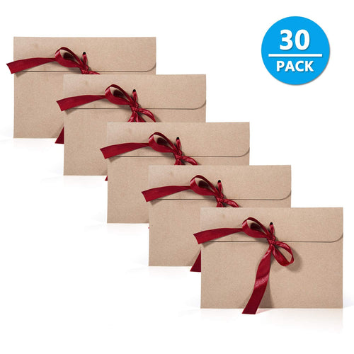 Remebe 30 pezzi Busta Kraft con 30 nastro, di carta Rosso