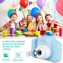 Carica l&#39;immagine nel visualizzatore di Gallery, Komake Fotocamera Bambini,Fotocamere Digitali per Bambini Ricaricabile Giocattolo da 2 Pollici Schermo HD 1080P,Regalo Giocattolo per Ragazzi e Ragazze da 3 a 12 Anni (Blu,con Scheda 32GB)
