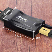 Carica l'immagine nel visualizzatore di Gallery, AMANKA Convertitore da SCART a HDMI Adattatore Audio Stereo HD Video Composito per SKY HD Blu Ray DVD TV PS3 con USB Cavo, Nero