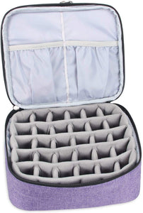 Luxja organizer smalti per unghie, borsa smalti per unghie, valigetta smalti per unghie- Contiene 30 flaconi (15 ml - 0,5 fl.oz), busta di stoccaggio a doppio strato per smalti e manicure, Viola