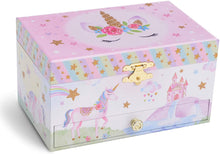 Carica l&#39;immagine nel visualizzatore di Gallery, Jewelkeeper - Carillon portagioielli con Unicorno e Set di Gioielli per Bambine - 3 Regali a Tema Unicorno per Ragazze
