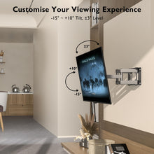 Carica l&#39;immagine nel visualizzatore di Gallery, BONTEC Supporto da Parete per TV al Plasma LED LCD Piatti e Curvi 23-70 inch, Inclinazione Girevole Staffa con Doppio Braccio Peso fino a 45kg, Max VESA 400x400mm,con Fascette per Cavi