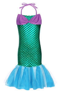 AmzBarley Il Costume della Sirenetta Ariel Vestito vestirsi Ragazze Ba –
