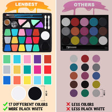 Carica l'immagine nel visualizzatore di Gallery, lenbest Colori Trucco Viso Bambini, 17 Colori Pittura Facciale con Progetta Libro di Insegnamento - la Festa di Parata di Halloween, Pasqua, Festa a Tema, Natale