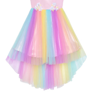 Sunny Fashion Vestito Bambina Fiore Unicorno 8 anni, Multicolore - Ilgrandebazar