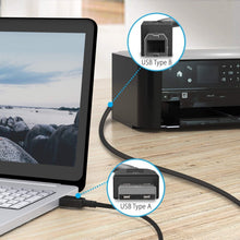 Carica l'immagine nel visualizzatore di Gallery, Ewent Cavo Stampante USB 2.0 Cavo USB A Maschio a B Maschio, Doppia Schermatura AWG 28, per HP, Epson, Canon, Lexmark, Samsung, Xerox 3 Metri, Nero