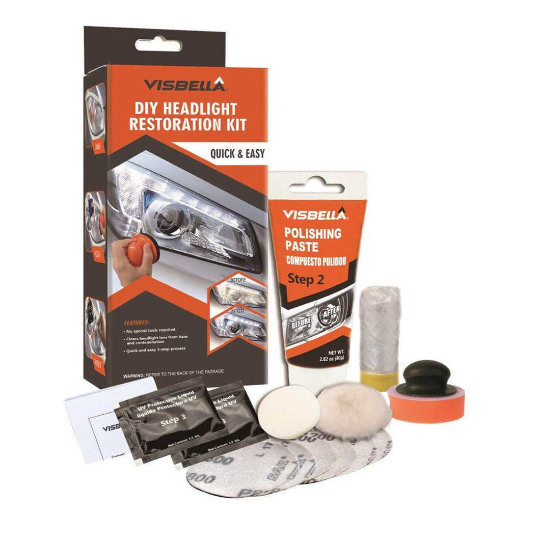 Visbella, Kit Professionale per Il ripristino dei fari Fai Manuale, manual-g - Ilgrandebazar