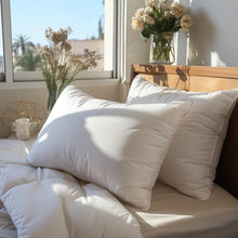 Carica l'immagine nel visualizzatore di Gallery, Cuscini Letto Coppia di Guanciali 50x80 Imbottitura Standard Antiacaro Anallergico Traspirante Rettangolare per Matrimoniale Singolo con Federa in Cotone e Poliest. Sfoderabile e Lavabile