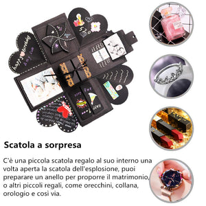 Amycute Explosion Box,Scatola Sorpresa Creativa DIY Scrapbook Fatto a Nero - Ilgrandebazar